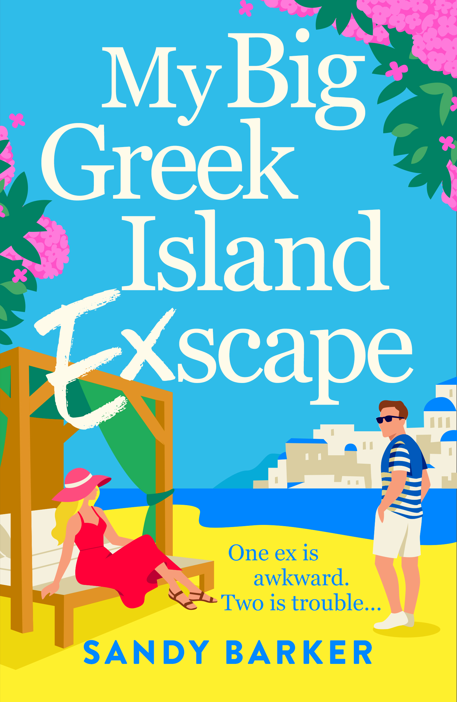 My Big Greek Island Ex-scape cover
Setting: Greek Island
Characters on cover: Ally Novak, blonde and glamorous and her 1st ex-husband, Tommy wearing a nautical outfit.
Tagline: One ex is awkward. Two is trouble... 